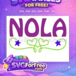 Free NOLA Purple Text Free Green Hearts Mardi Gras Free SVG - Instant Download