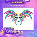 Free Colorful Feathers Free Chevron Ears Mardi Gras Free SVG - Instant Download