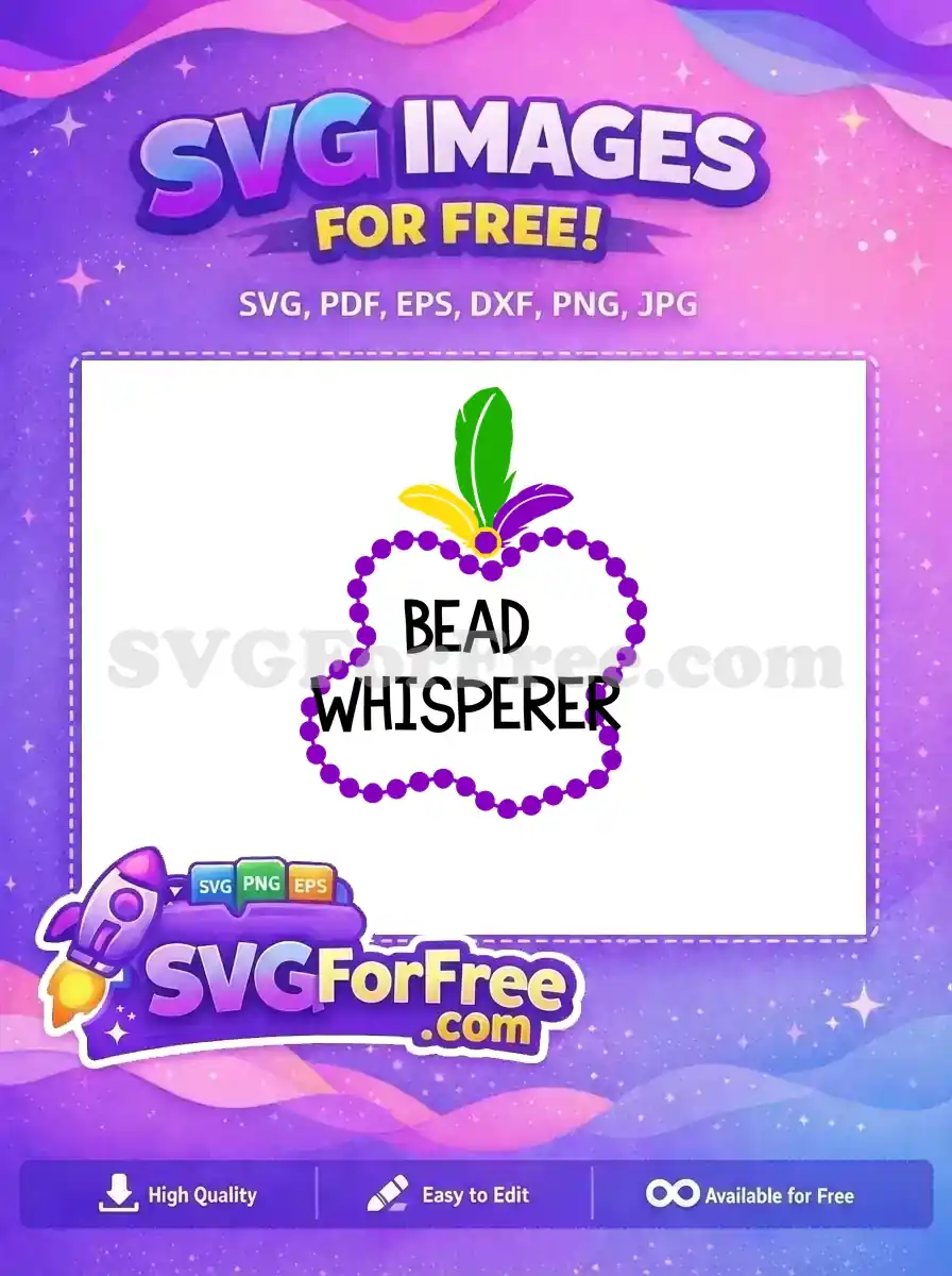 Free Colorful Feathers Free Purple Beads Mardi Gras Free SVG