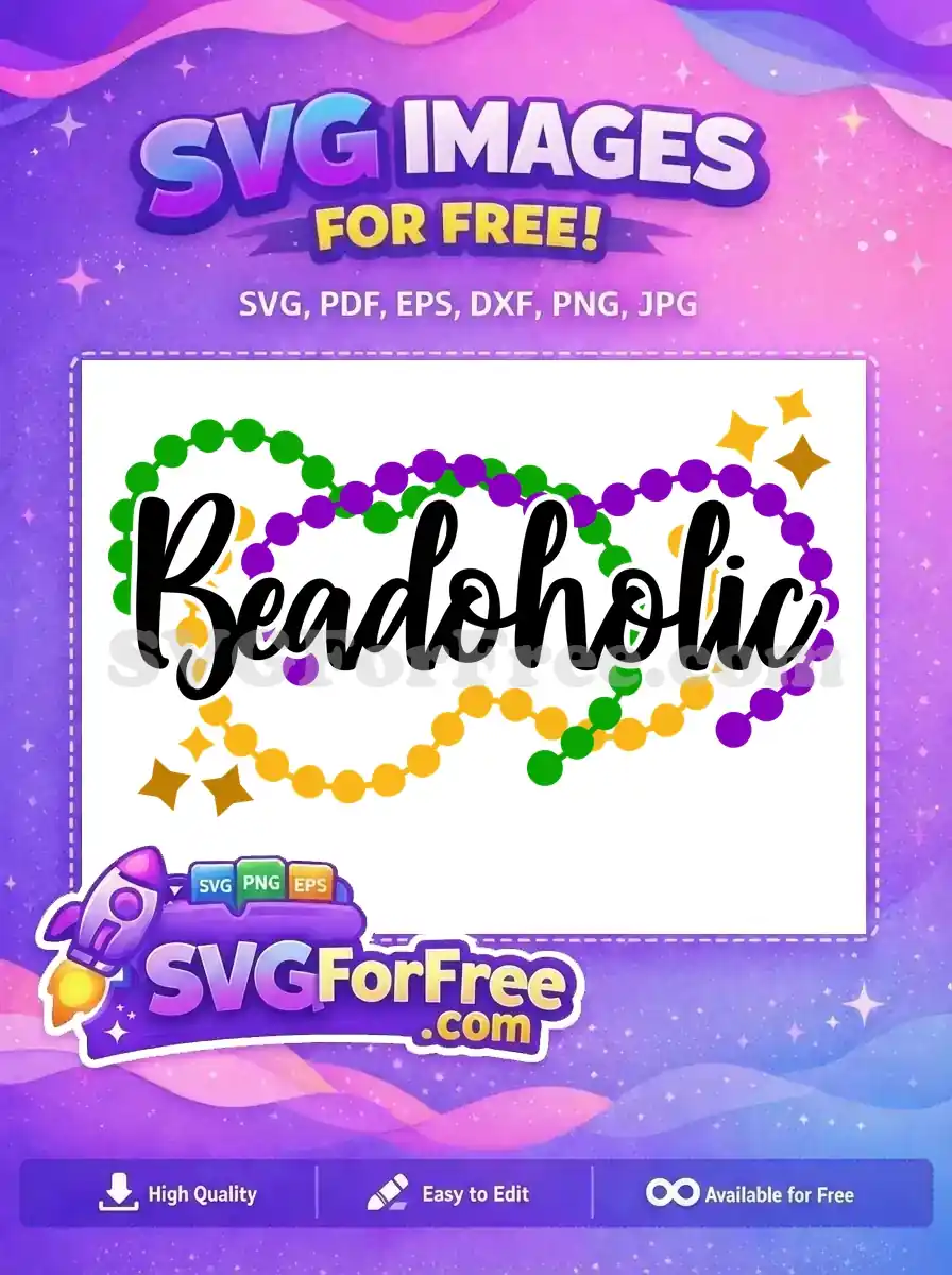 Free Gold Stars Free Purple Green Beads Mardi Gras Free SVG
