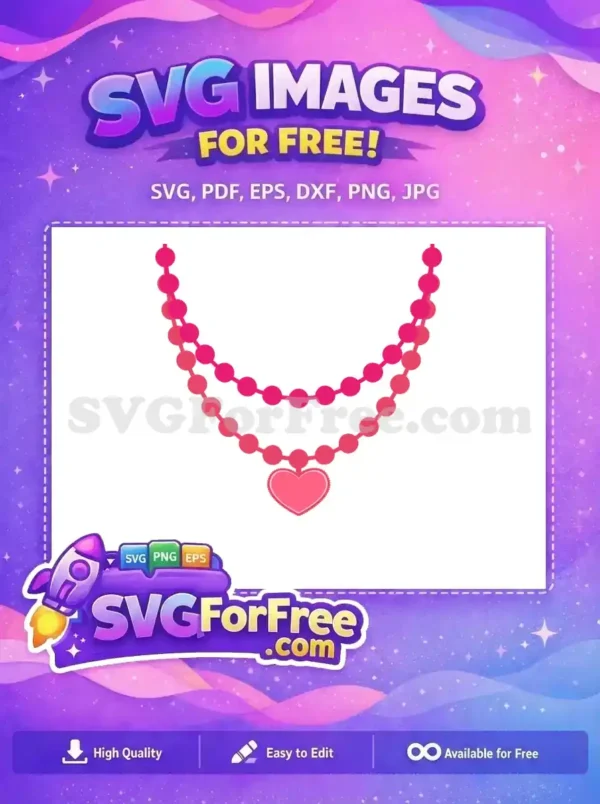 Free Fuchsia Beads Free Heart Pendant Mardi Gras Free SVG