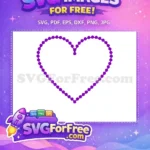 Free Purple Beads Detail Free Heart Shape Mardi Gras Free SVG - Instant Download