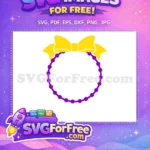 Free Yellow Bow Free Purple Beads Mardi Gras Free SVG - Instant Download