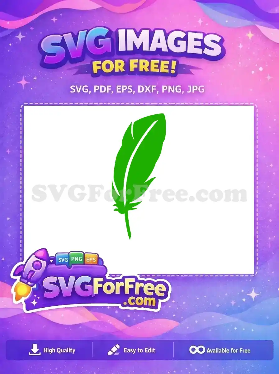 Free Green Feather Silhouette Free Mardi Gras Decoration Free SVG