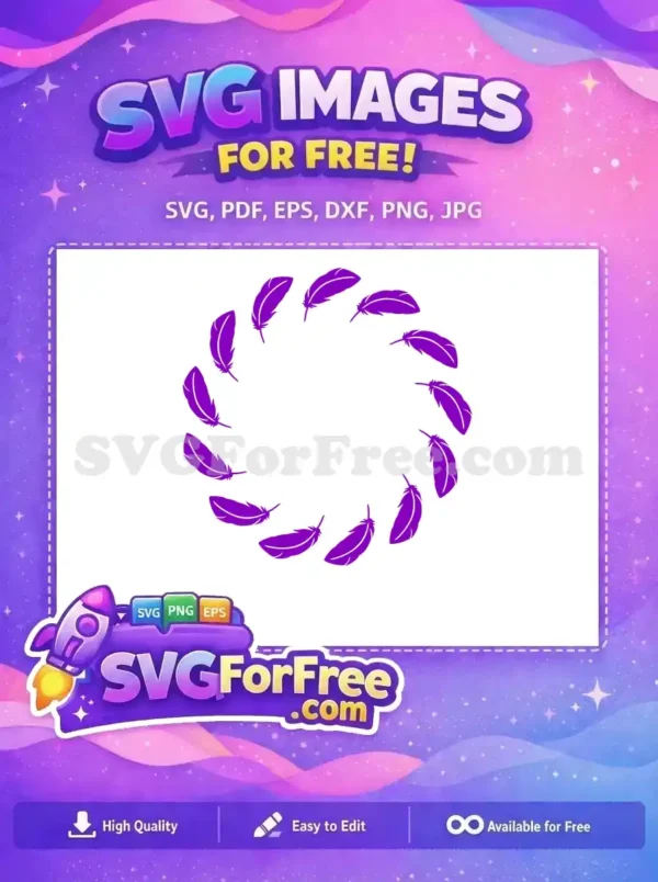 Free Purple Feather Circle Free Mardi Gras Decoration Free SVG
