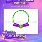 Free Green Beads Free Purple Feathers Mardi Gras Free SVG - Instant Download