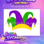 Free Jester Hat Bells Free Green Purple Design Free SVG - Instant Download