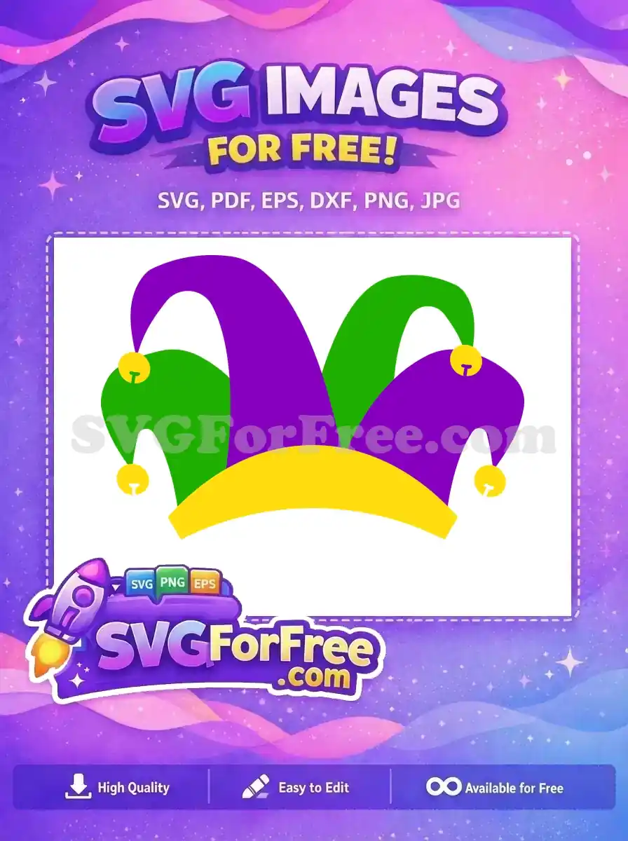 Free Jester Hat Bells Free Green Purple Design Free SVG
