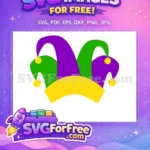 Free Jester Hat Green Purple Free Gold Detail Mardi Gras Free SVG - Instant Download