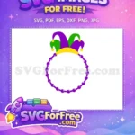 Free Jester Hat Free Purple Beads Mardi Gras Free SVG - Instant Download