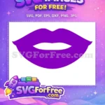 Free Purple Lips Kiss Free Mardi Gras Mouth Free SVG - Instant Download