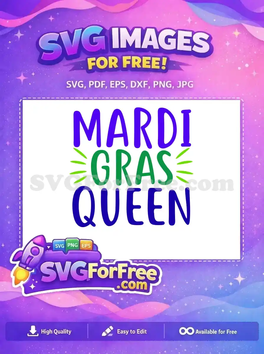 Free Purple Lettering Free Green Rays Mardi Gras Free SVG