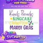 Free Beads Parades Free Kingcake Crawfish Mardi Gras Free SVG - Instant Download
