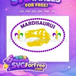 Free Yellow Skull Free Mardi Gras Dinosaur Mardisaurus Free SVG - Instant Download
