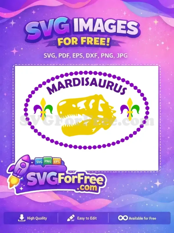 Free Yellow Skull Free Mardi Gras Dinosaur Mardisaurus Free SVG
