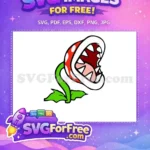 Free Red Spotted Piranha Plant Free Sharp Teeth Mario Free SVG - Instant Download