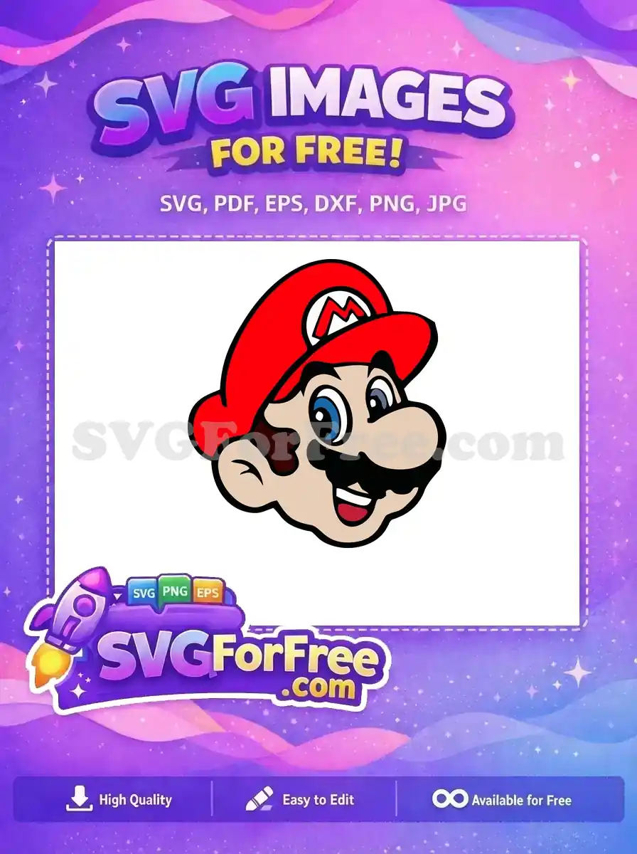 Free Red Hat Free Blue Eyes Mario Free SVG 1