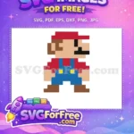 Free Pixelated Red Hat Free Blue Overalls Mario Free SVG - Instant Download