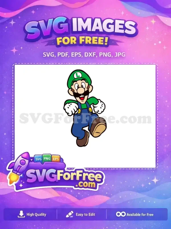 Free Green Hat Free Cheerful Luigi Mario Free SVG