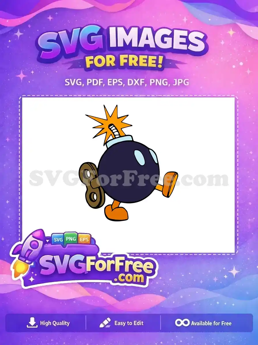 Free Wind-Up Toy Free Bomb Walking Mario Free SVG