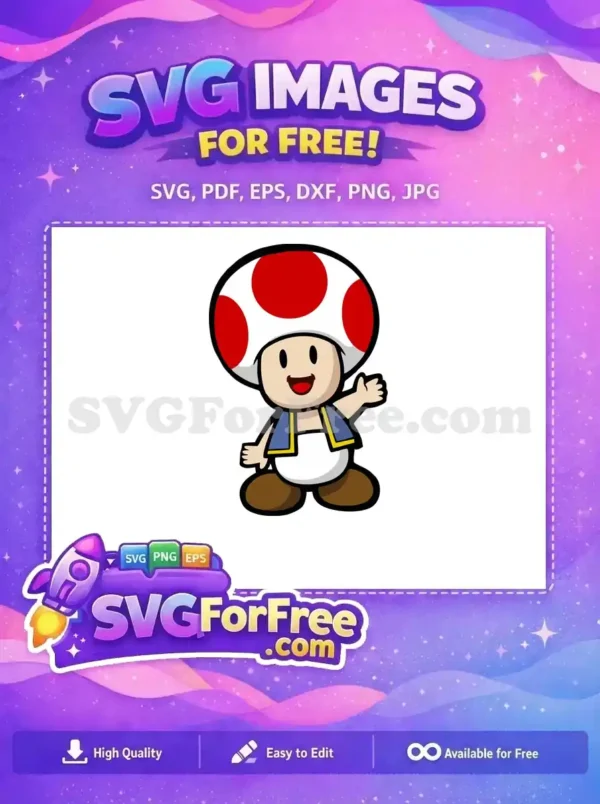 Free Toad Red Spots Free Cheerful Mario Free SVG