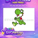 Free Green Yoshi Running Free Happy Expression Mario Free SVG - Instant Download