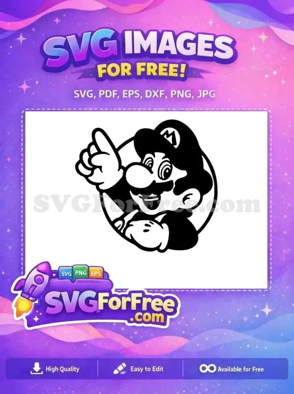 Free Pointing Up Free Cartoon Character Mario Free SVG