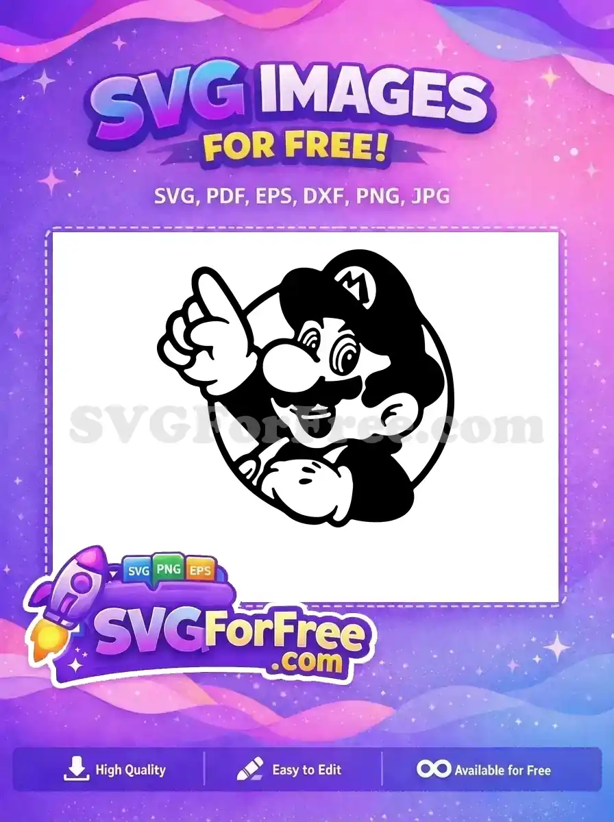 Free Pointing Up Free Cartoon Character Mario Free SVG