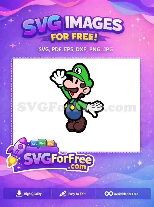 Free Waving Hand Free Green Hat Mario Free SVG 1