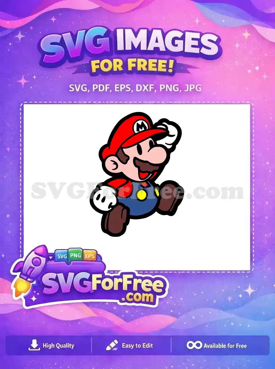 Free Leaping Joyful Mario Free Classic Pose Mario Free SVG