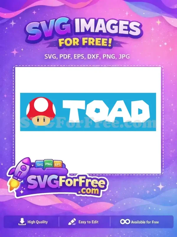 Free Red Mushroom Free Toad Text Mario Free SVG