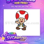 Free Waving Toad Free Smiling Mario Free SVG - Instant Download