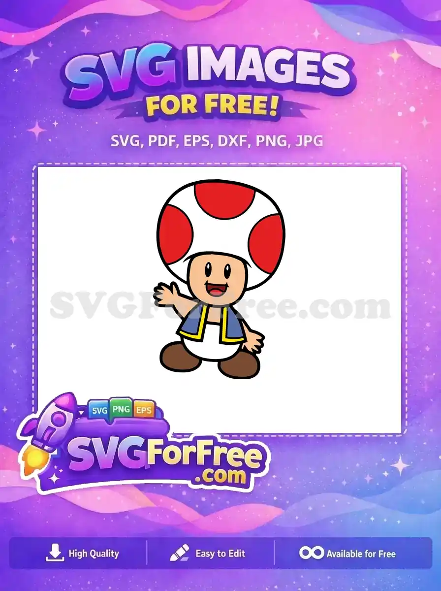 Free Waving Toad Free Smiling Mario Free SVG