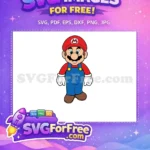 Free Cheerful Mario Free Classic Overalls Super Mario Free SVG - Instant Download