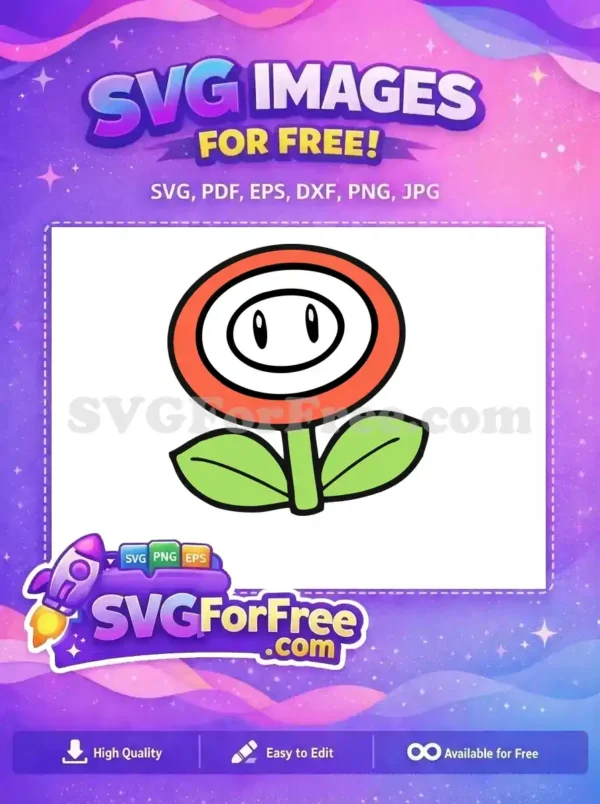 Free Red Fire Flower Free Cute Smiling Super Mario Bros Free SVG Free Red Fire Flower Free Cute Smiling Super Mario Bros Free SVG