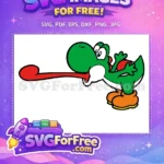 Free Green Yoshi Long Tongue Free Orange Boots Super Mario Free SVG - Instant Download