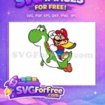 Free Happy Yoshi Free Cape Mario Bros Free SVG - Instant Download
