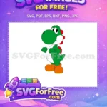 Free Green Yoshi Arms Crossed Free Mario Character Free SVG - Instant Download