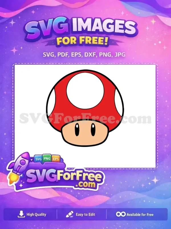Free Red Mushroom Free Toad Mario Free SVG
