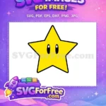 Free Bright Yellow Star Free Cute Eyes Super Mario Free SVG - Instant Download