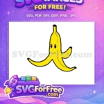 Free Yellow Peel Free Smiling Banana Mario Free SVG - Instant Download