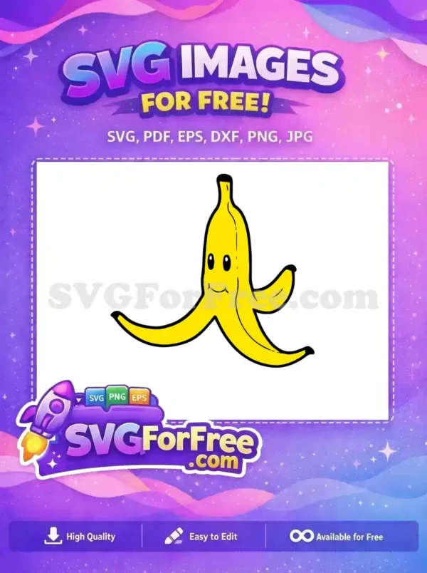 Free Yellow Peel Free Smiling Banana Mario Free SVG