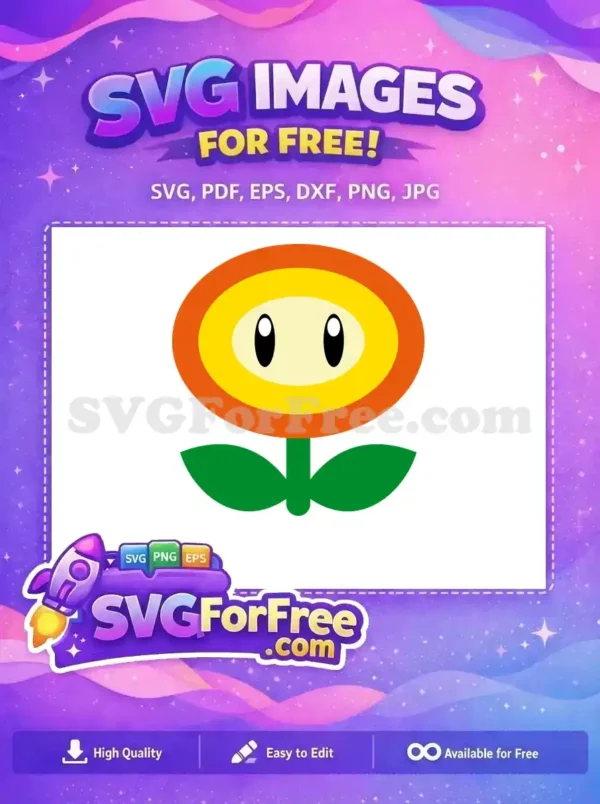Free Fire Flower Free Orange Yellow Mario Free SVG