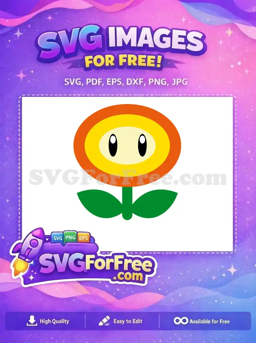 Free Fire Flower Free Orange Yellow Mario Free SVG