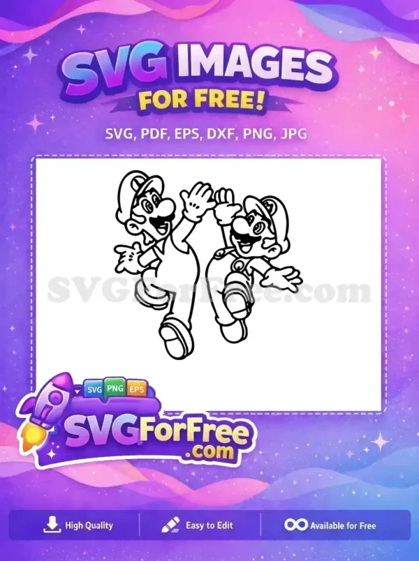 Free Waving Hands Free Jumping Pose Mario Free SVG