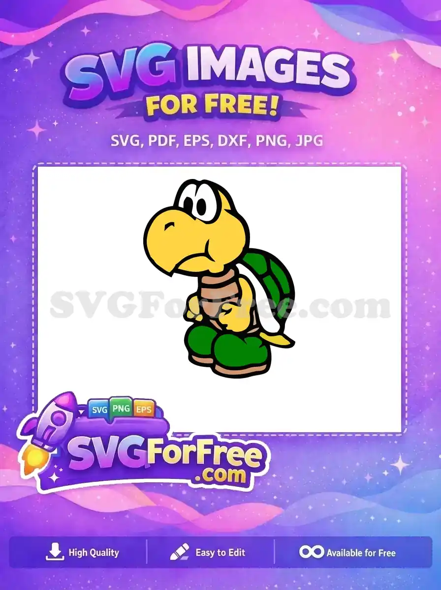 Free Sad Koopa Troopa Free Green Shoes Mario Free SVG 2