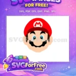 Free Smiling Face Free Blue Eyes Mario Free SVG - Instant Download