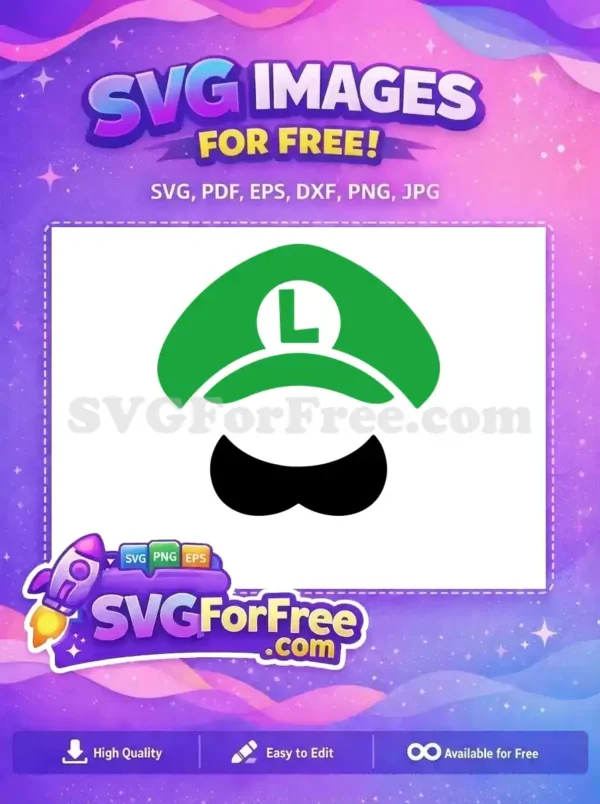 Free Green Hat Free Luigi Mustache Mario Free SVG