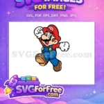 Free Running Pose Free Cheerful Expression Mario Free SVG 2 - Instant Download
