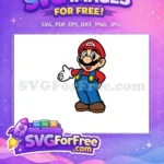 Free Cheerful Expression Free Classic Overalls Mario Free SVG - Instant Download